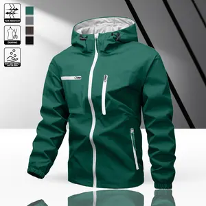 Men's Hooded Drawstring Softshell Wind & Water Resistant Jacket with Front Large Pocket & Side Zipper Pockets for Everyday Wear Bestselling Style Perfect for Autumn durable surface