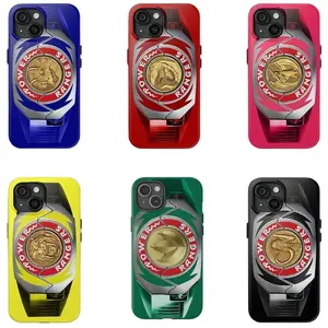Retro Colorful Power Morpher Phone Case with Iconic All Rangers Dino Coin Design for iPhone 17-11