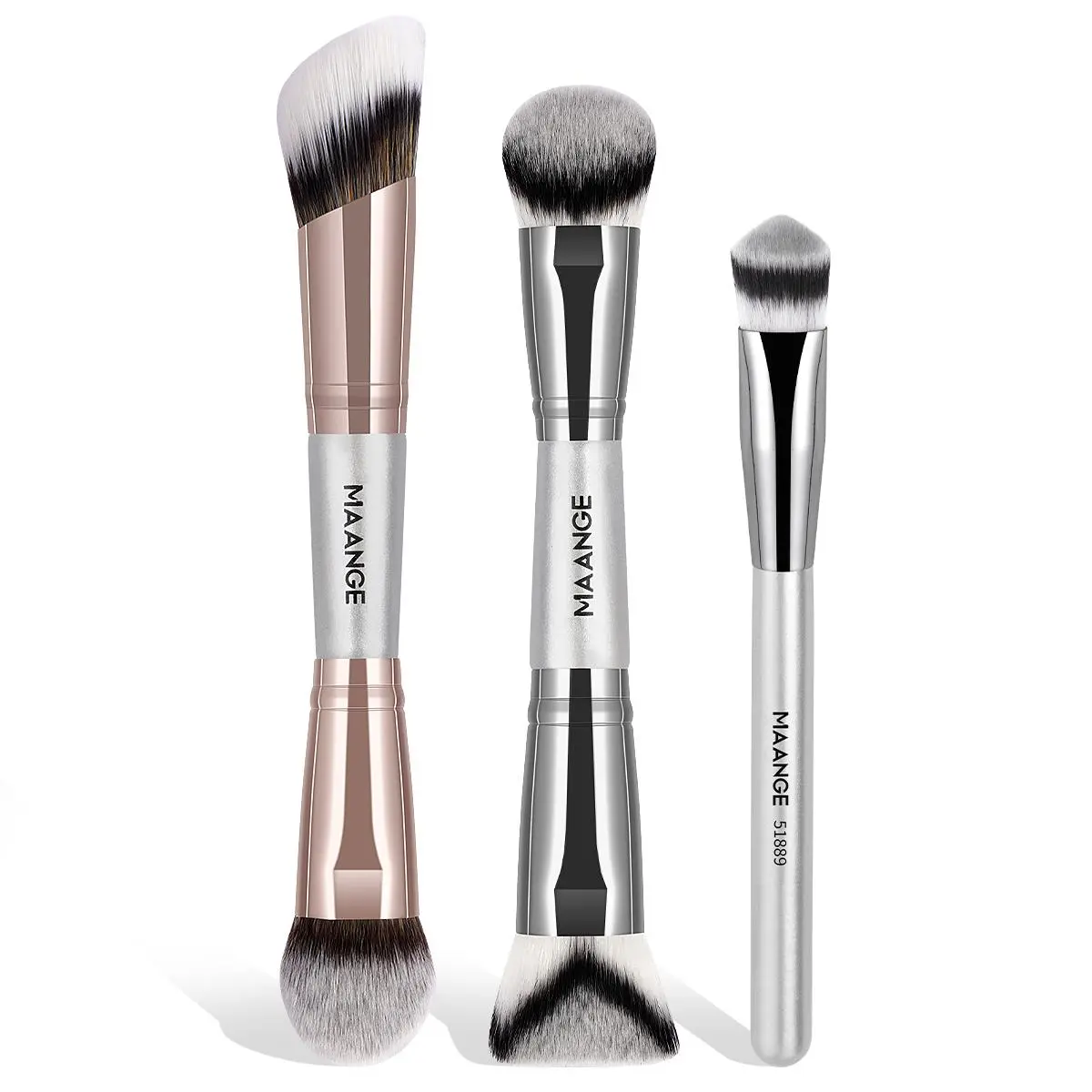 Makeup Brush Set, Makeup Brushes Set, Makeup Brush Kit, 3 Counts/set Foundation Brush & Blush Brush & Contour Brush, Professional Makeup Tools for Women