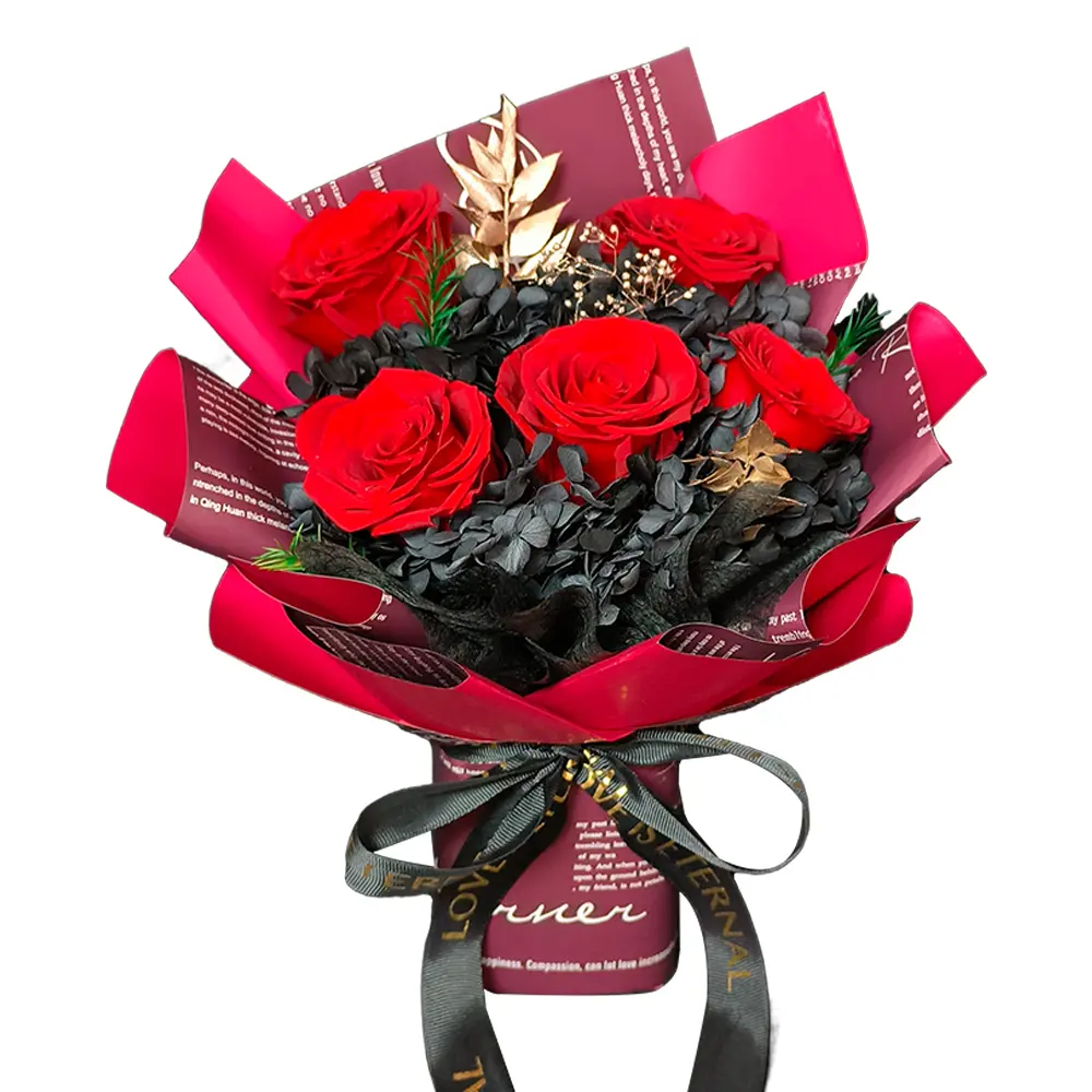 Flower Bouquet Preserved Roses Bouquet Real Roses Flowers Gift for Women Wife Anniversary Birthday Valentines Day Mothers Day Wedding Anniversary Birthday (Red Roses) Mosstory