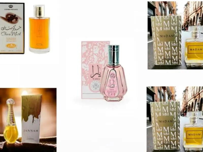 5 pack bundle of Al rehab choco musk 50ml, yara 50ml, jannah 25ml, 2 madam 25ml