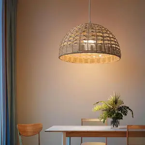 Rattan hanging lamp for home