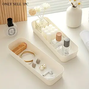 1pc desktop plastic cosmetic storage box, skin care product storage box, used for data cables, miscellaneous items, cosmetics, toiletries, household storage box, used for desktop, office, dressing table, bedroom, bathroom, home, dormitory