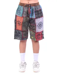 Caravan Closet Boho Celestial Grove Patchwork Shorts