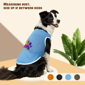 3XL-6XL Rainbow Gradient Dog Paw Print Mesh Vest Summer Cooling Shirt for Large Dogs Sun Protection Anti-Shedding Breathable Comfortable Indoor Outdoor Fashion Pullover Black Orange Olive Green Blue