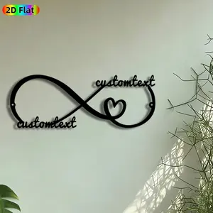 1pc Infinity Heart Metal Wall Art, Custom Text Infinity Statue Mural, Intricate Craftsmanship, Perfect for Valentines Day, Anniversary Decor, Perfect for Living Room Bedroom Wedding Venue Decor, Ideal Gift for Romantic Decor Enthusiasts.