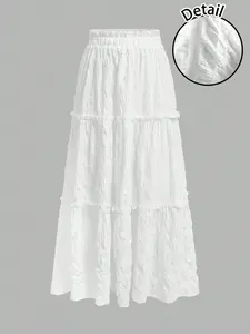 Casual Resort Style Three-Layer Ruffle Ruffled Skirt, Spring Inspiration Lady Fairy Dress, Perfect for Summer Vacation Fashion, Daily Wear, Womenswear