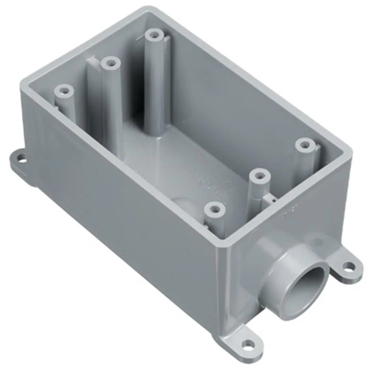 Thomas & Betts E980DFN-CTN Weatherproof Grey PVC End Box, Corrosion-Resistant Utility Enclosure for Outdoor Electrical, 0.5 In, Single Gang, 0.37 Lbs, Field Service End Box