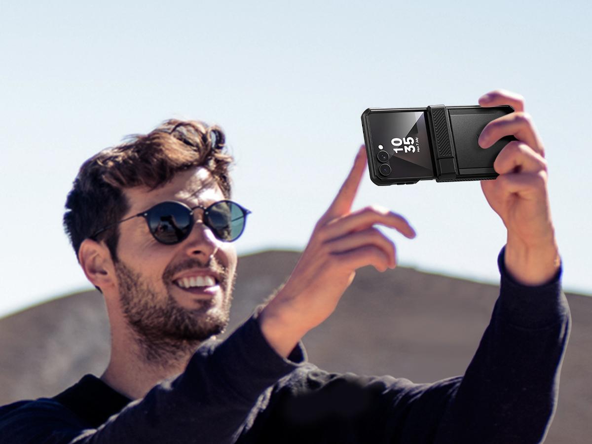 Dexnor for Samsung Galaxy Z Flip 7 Case with Dual Kickstands & Auto-Close Hinge Protection & Screen Protector, Full-Body Rugged Shockproof Protective Cover Bumper Cases for Galaxy Z Flip 7