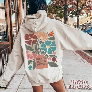 Created with a purpose Boho Christian Hoodie Bible Verse Christian Sweatshirts Jesus Hoodie Church hoodie Trendy Hoodie Religious  T-shirt, sweater and Hoodie