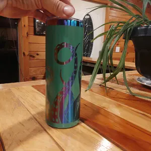 Skinny Laser Engraved 20oz Rainbow Kraken Tumbler - Stylish Portable Drinkware with Lid, Reusable & Washable, Perfect for On-the-Go Hydration - Water Bottles, Bottle, Bottled, Beverage, Cup