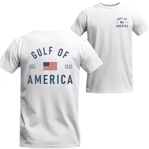 Gulf of America T-shirt – Patriotic Minimalist USA Flag Graphic Tee, Unisex Relaxed Fit Short Sleeve Machine Washable – Casual Streetwear for Proud Americans, All Size