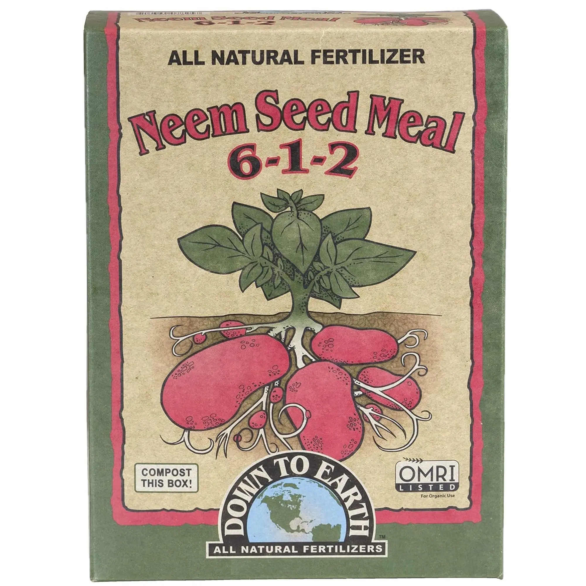 Down to Earth Organic Neem Seed Meal Fertilizer Mix 6-1-2