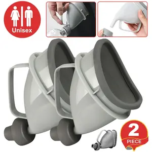 2Pcs Portable Potty Pee Funnel Men Women Emergency Urinal Outdoor Toilet Device