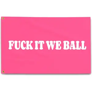 60in x 40in Tapestry Fuck It We Ball Flag Pink Funny Man Cave Wall for Room Teen Girls Indoor Outdoor Bedroom and College Dorm Wall Decor Tapestry Gifts-funny tapestry poster  home decor banner wall art bedroom accessories hanging gift