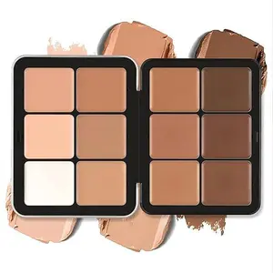 Color Correcting Concealer Cream 12 Color Concealer Foundation Palette Full Coverage Under Eye Dark Circles Acne Blemishes Reduces Redness Long-Wearing Professional Corrector Makeup