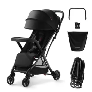 Momcozy ClickGo Lightweight Stroller, Compact Travel Stroller for Airplane with One-Click Fold, Baby Stroller and Toddler Stroller with Large Canopy for Kids from 6 Months to 50 Lbs