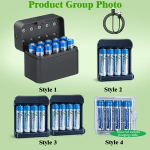 Limited-Time Flash Sale: Say Goodbye to Dead Batteries! 10-Slot LED Charger + 10 AA Rechargeables, Charges NiMH/NiCd AA&AAA, Perfect for Remote, Toys, Cameras