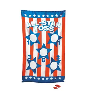 Patriotic Stars & Stripes Bean Bag Toss Game Set - 35" x 55", 5 Pcs