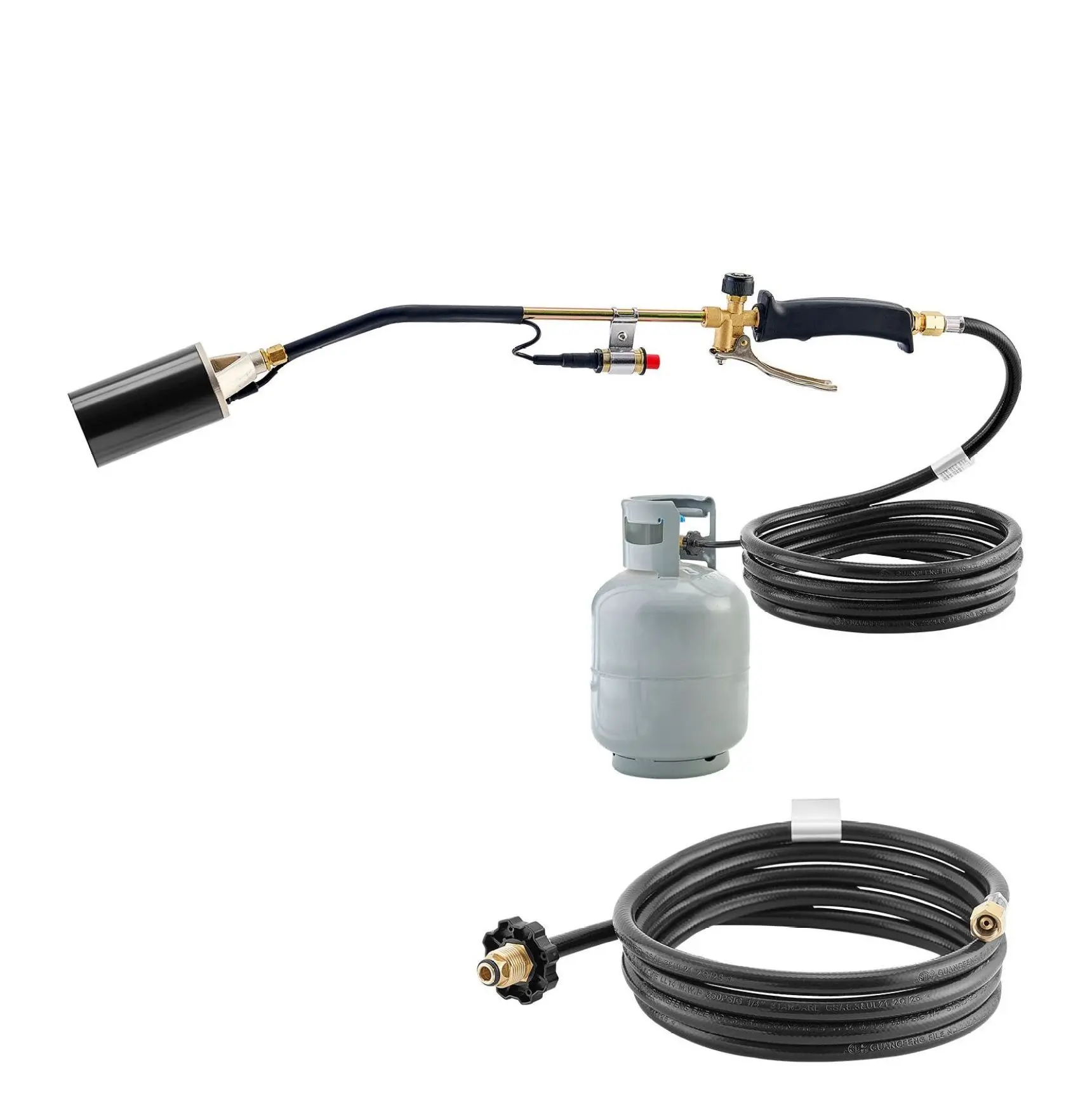 Propane Torch Weed Burner 1,800,000 BTU with 10ft Hose - Heavy Duty Flame Thrower for Weeds, Garden, Driveway, Snow Melting, Adjustable Flame, Auto Igniter 27 inch