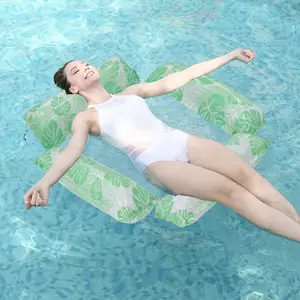 Water Striped Hammock Adult Size, 4-In-1 Multi-Functional Pool Float Toy, Pool Raft Lounger Floating Device, Ideal for Adult Vacation Relaxation
