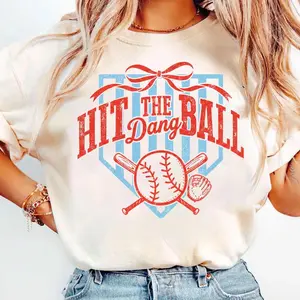 Hit The Dang Ball Tshirt, Funny Baseball Lover Shirt, Retro Baseball Graphic Tee, Game Day Gift
