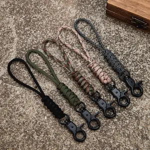 Emergency Paracord Clip Buckle Keychain Outdoor Camping Rescue Survival Rope Flashlight Knife Lanyard Backpack keychains