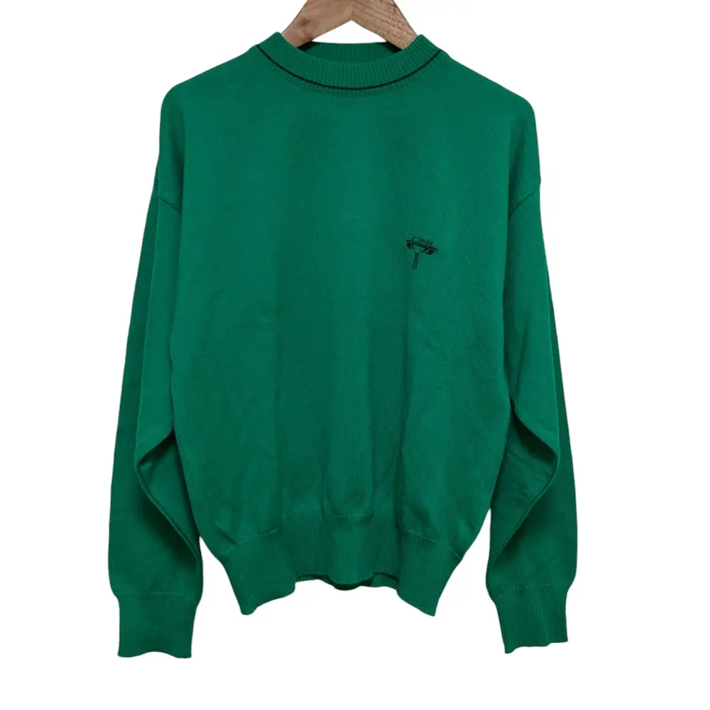 Pre-owned VERSACE Wool Small Leather Goods Gianni Logo Embroidered Sweater