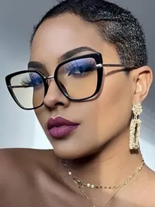 Trendy Plain or Contrasting Frame Design Eyeglasses, 1 Pair Casual Simple Eyeglasses for Women and Men, Fashion Eyeglasses for Outdoor Sports or Daily Use, Travel Accessories, Stylish Square Frames