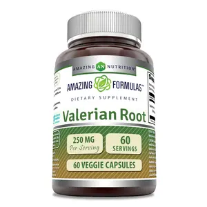 Amazing Formulas Valerian Root Supplement | 250 Mg | 60 Veggie Capsules | Non-GMO | Gluten-Free | Made in USA