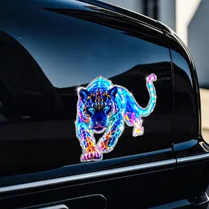 Shiny Dreamy Neon Leopard Car Sticker, Durable Self-Adhesive Vinyl Decals, Easy Install/remove, for Cars Trucks Motorcycles Laptops, Best Gift Idea