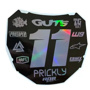 ODI Style Front Number Plate Decal — 11 Logo — Metalic Gray