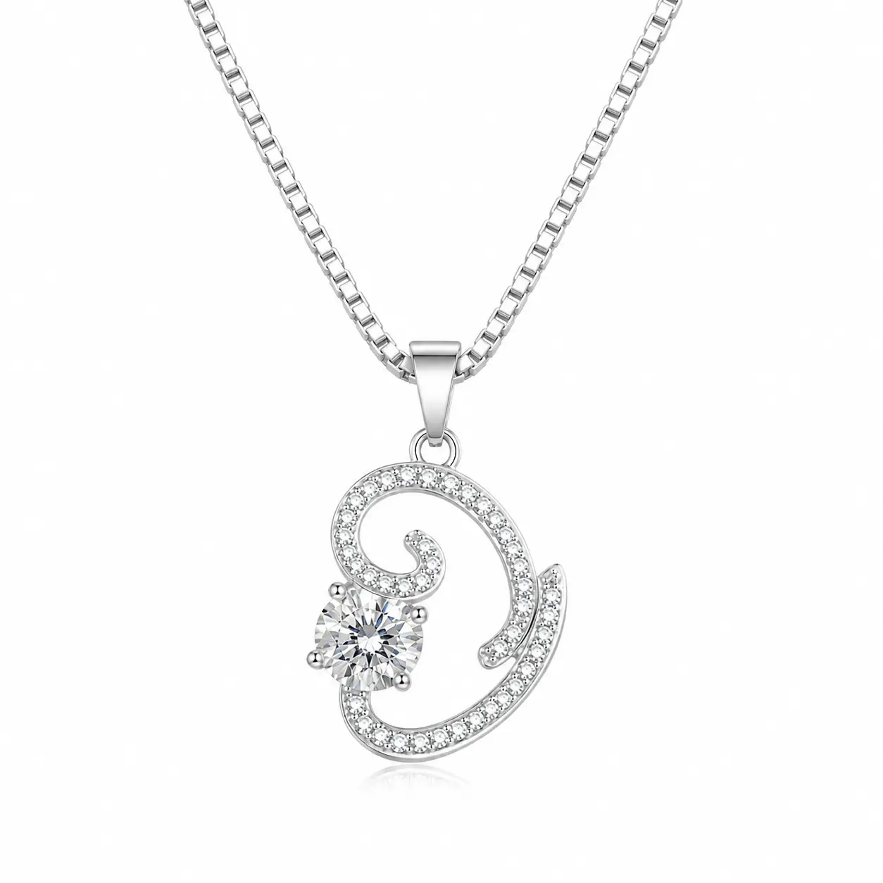Infinity Heart Necklace 18'' Inches Two Options Chain in 925 Silver