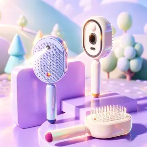 Electric Spray Air Cushion Hair Brush With Scalp Massage and Self-Cleaning Design, Anti-Static Detangling Comb for Dry Frizzy Hair Care