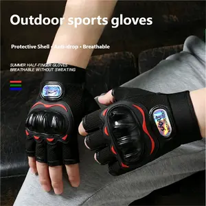 Men's Half-Finger Cycling Gloves, Outdoor Sports Breathable Durable Training Gloves, Anti-Slip Half Shell, Prevents Calluses