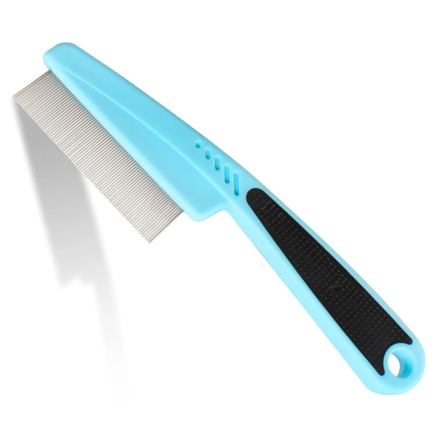 Animal-Safe Flea & Lice Treatment Tool for Dogs and Cats - Rubber Handle Comb, Removes Loose Hair, Knots, Flakes, Supports Hair Growth (Blue), Tick-Kill Combs, Animal-Safe Combs