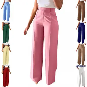 New European and American commuter high waist drape straight pants formal pants casual suit long pants women