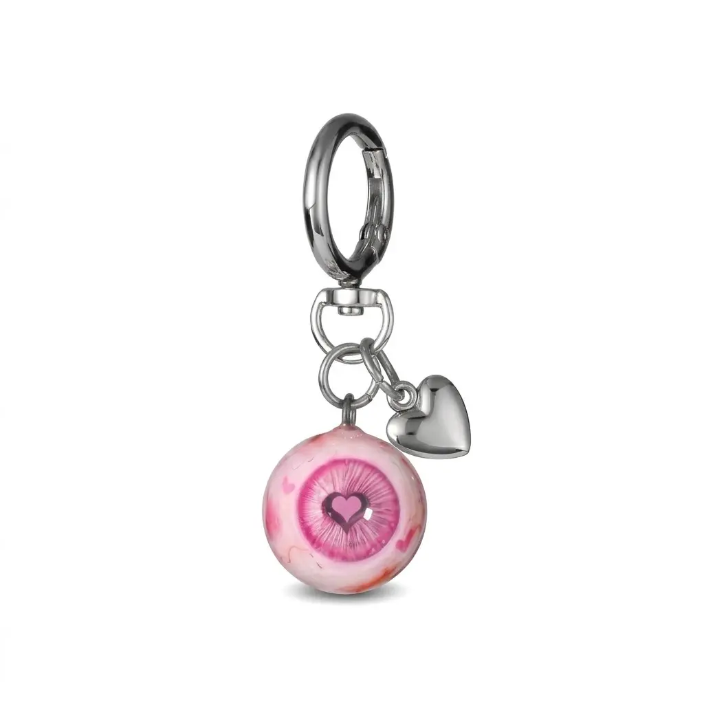 Spooky Evil Eye Keychain, Cute Charm with Eye Motif, Unisex Resin Pendant Gift, Electroplated Finish, Glow-In-Dark Options, Fashion Accessory for Halloween Bag, Purse, Backpack