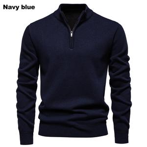 Autumn Winter Men's Quarter Zip Sweater Slim Fit Lightweight Crew Neck Pullover Casual Long Sleeve Mens Shirt Elegant Knitted Crew Neck Sweater Slim Fit Crew Neck Pullover