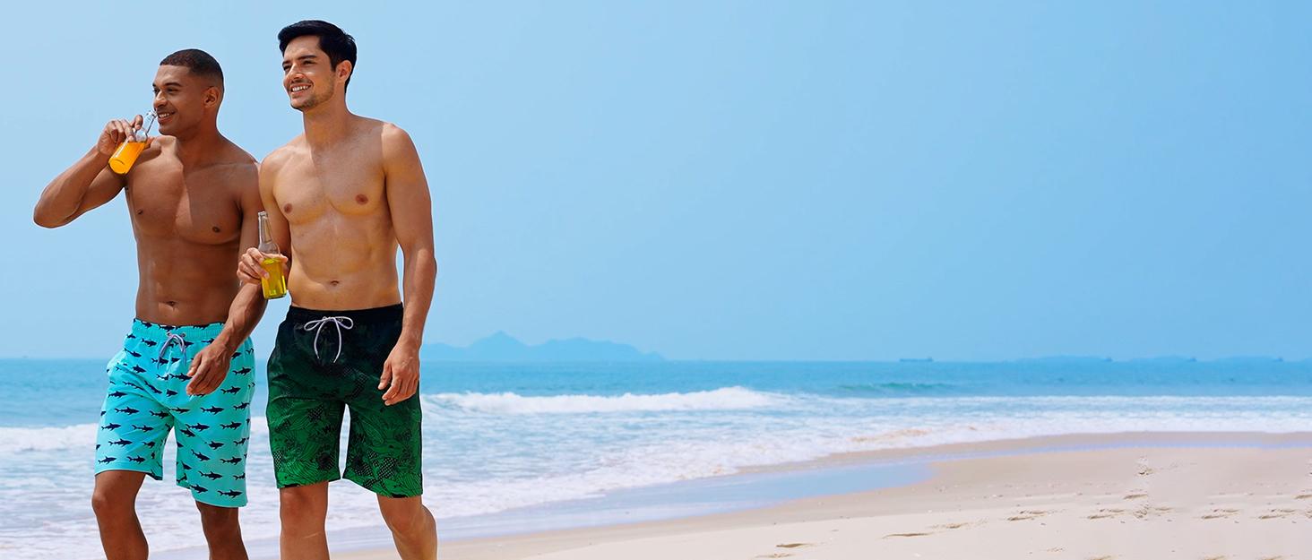 APTRO Men's Swim Trunks – 9" Length, Quick-Dry, Big & Tall Size, Shark Animal Pattern, Beach Swimwear. Suitable for Surfing and Beachcombing