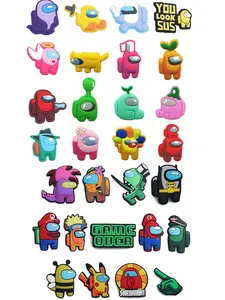 13/16 Pieces Among Us Cartoon Shoe Accessories, Cute Kids' Footwear Decorations, Wristbands, Sandals, Perfect Christmas Gift