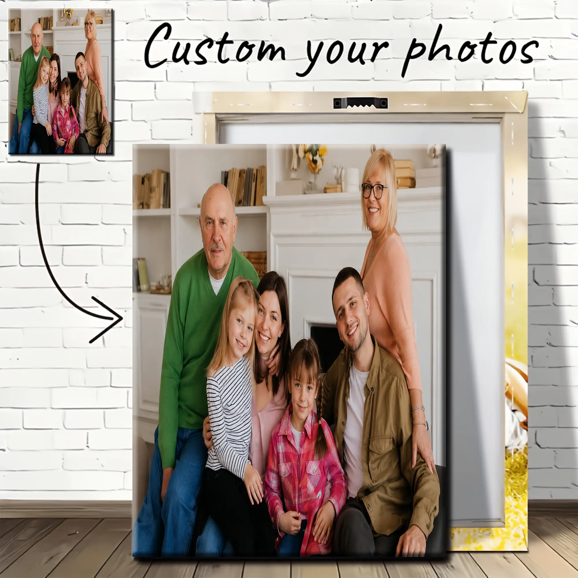 Personalized Family Canvas Print, Custom Family Portrait Wall Art From Your Photo, Meaningful Home Decor Gift, Family Memory Keepsake | Please Send Your Photo Via Chat Before Ordering For Preview & Check