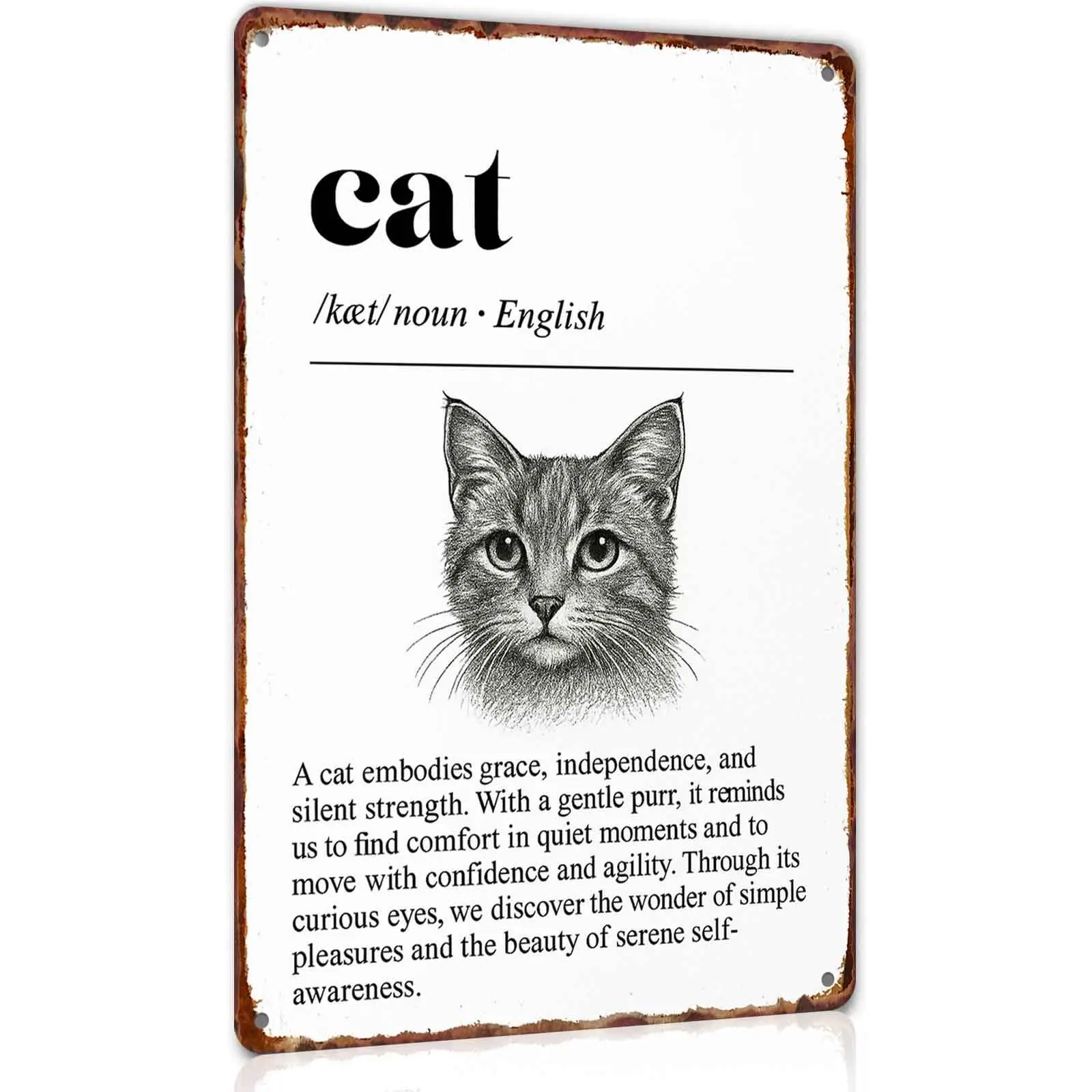 8x12 in Ket Noun Awareness Metal Tin Sign, Inspirational Wall Decor for Home Office, Bedroom Gift