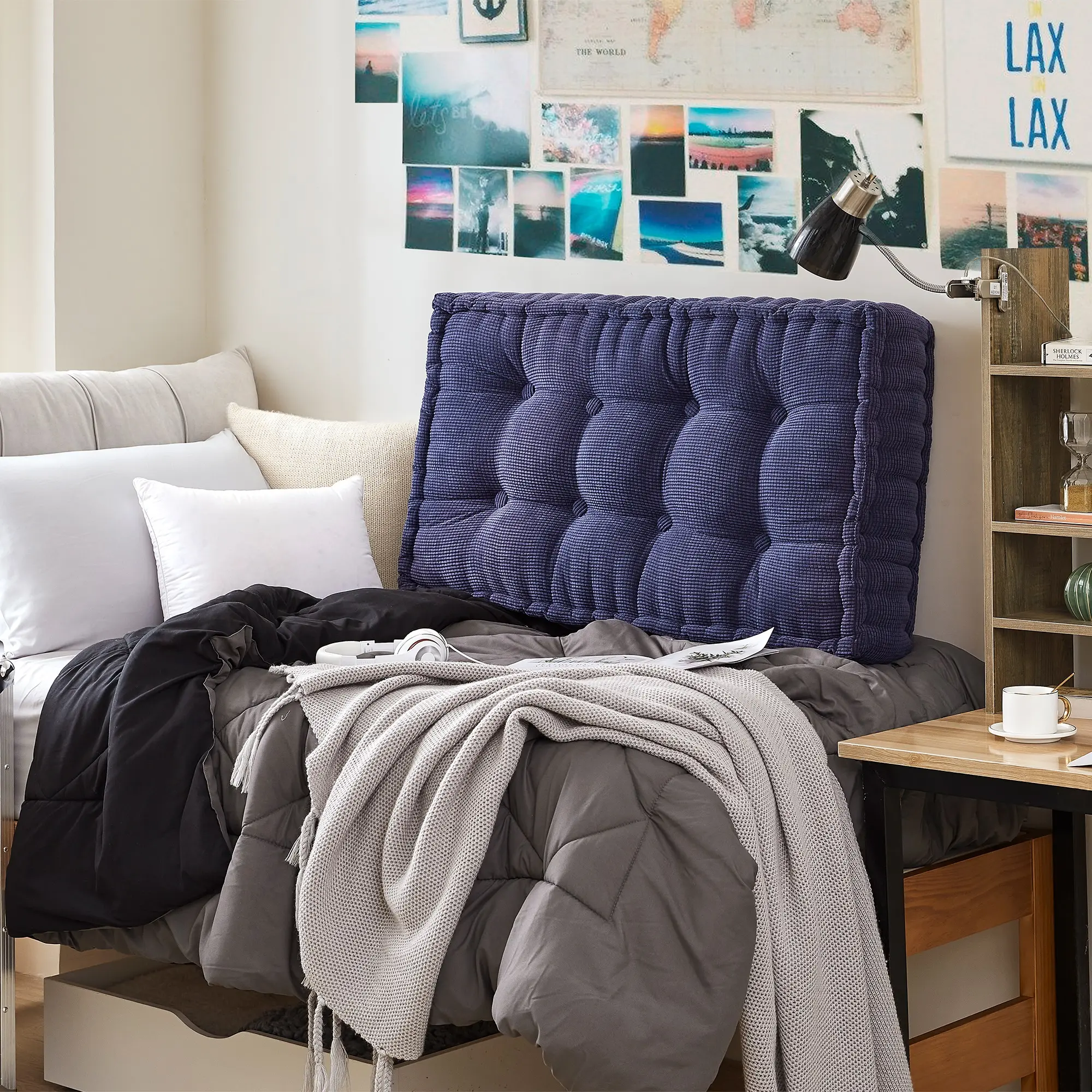 Rainha - Ultra Thick Tufted College Headboard - Navy Blue