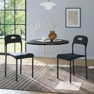 Stackable Dining Chairs with Metal Legs – Plastic Waiting Room Chairs for Conference Room Office Dining Table, Easy Assembly, Stain-Resistant, Indoor & Outdoor Use