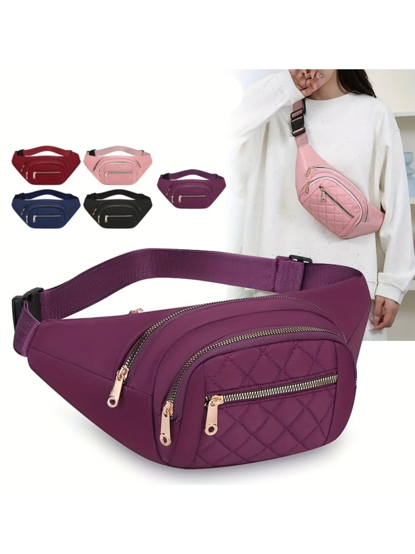 Men's & Women's Casual Waist Bag, Waist Packs, Oxford Cloth Zipper Belt Bag, Crossbody Belt Bags, Sports-Style Crossbody Phone Bag, Crossbody Fanny Pack, Daily Essential, Perfect Gift for Him & Her