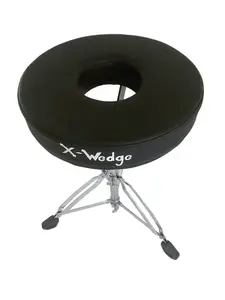X-Wedge Ergonomic Drum Stool – Hygienic Airflow Drum Throne with Memory Foam Seat, Adjustable Height (20-26”), Anti-Wedgie Design, Supports 330 LBS, Fully Assembled Comfort for Drummers