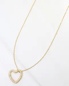 Roselle Heart Pendant Necklace WR Gold