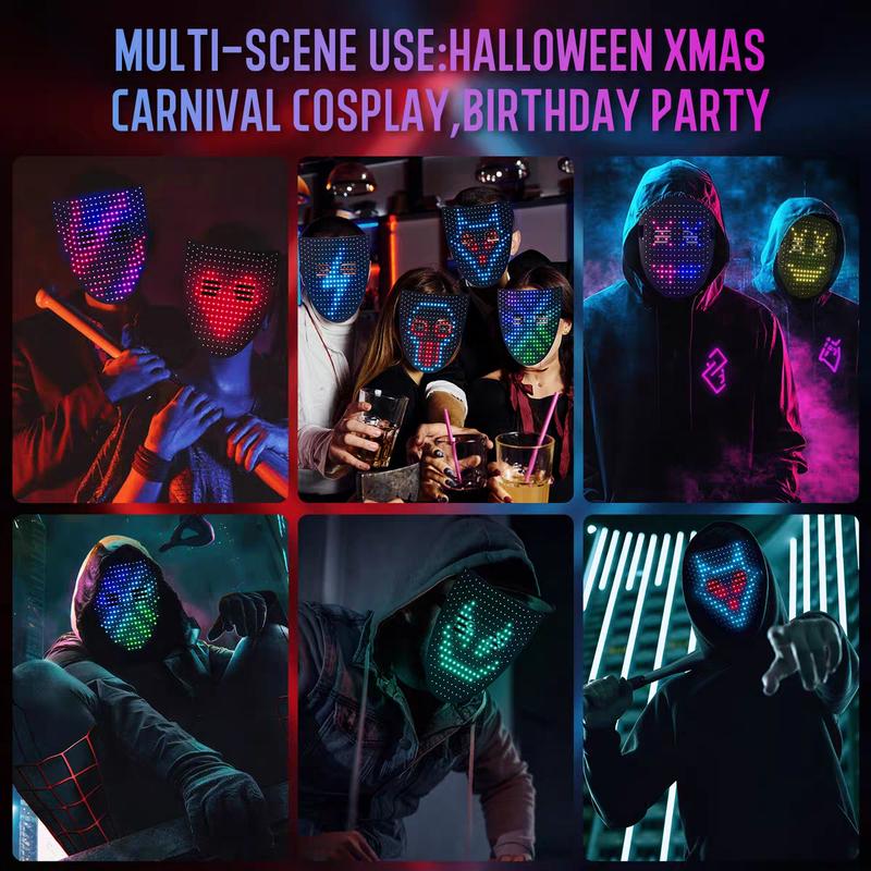 DKD Led Mask with Gesture Sensing,Light up mask for Kids/Men/Women LED Halloween Mask for Costume Cosplay Party