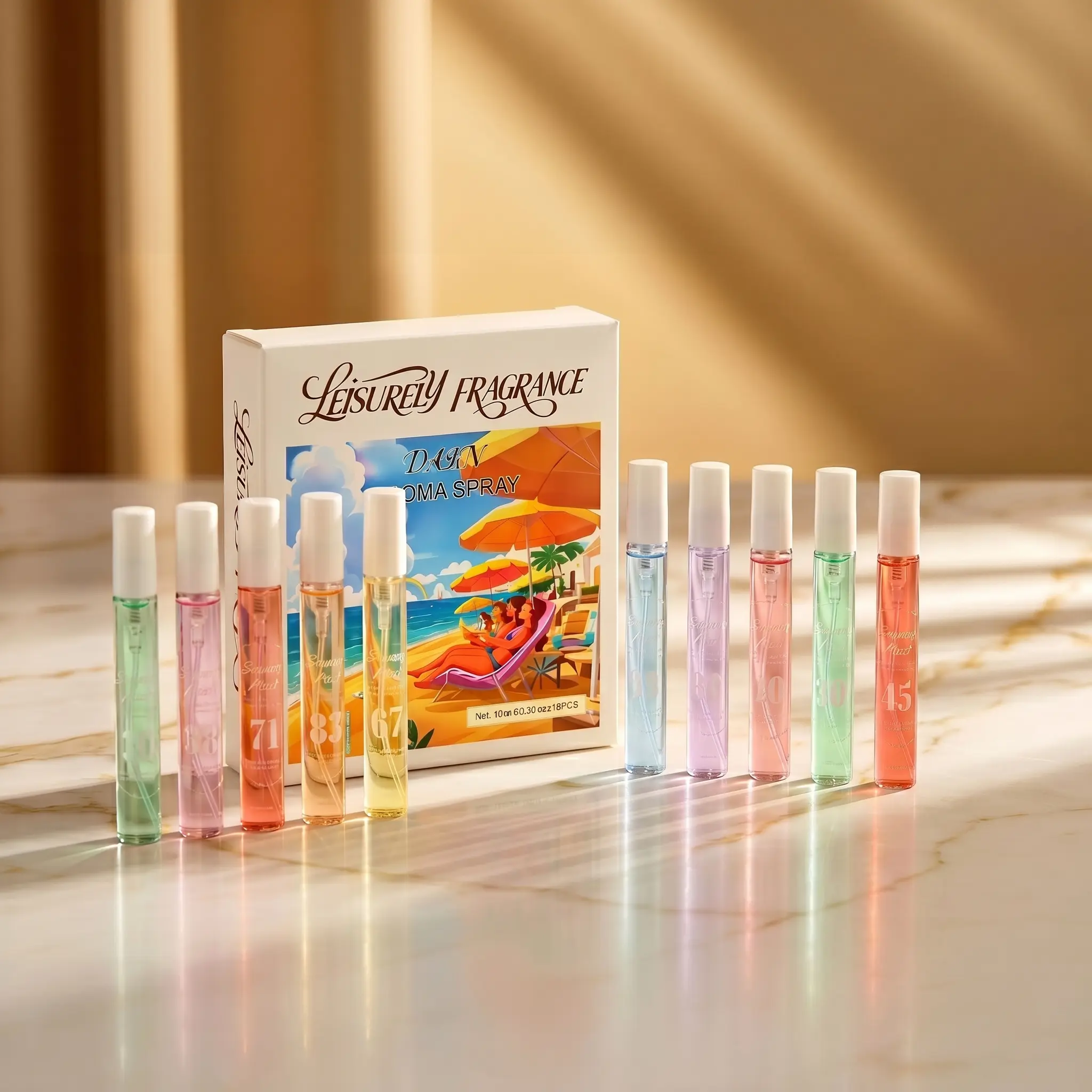 10-Piece Fragrance Gift Set for Women - Long-Lasting Liquid Perfume with Creamy Vanilla Scents, Caramel, Coconut & Amber, Ideal Summer Gift for Adults, Beauty Perfume, Body Mist Fragrance, Fragrance Sets